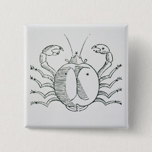 Krebs (die Krabbe) eine Illustration vom Button