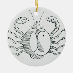 Krebs (die Krabbe) eine Illustration vom Keramikornament