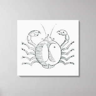 Krebs (die Krabbe) eine Illustration vom Leinwanddruck