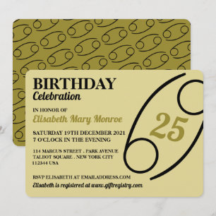 Krebs, die Krabbe, Tierkreis-Stern-Zeichen, Einladung