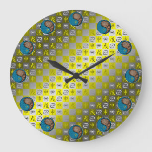 Krebs & Erdaffe Große Wanduhr