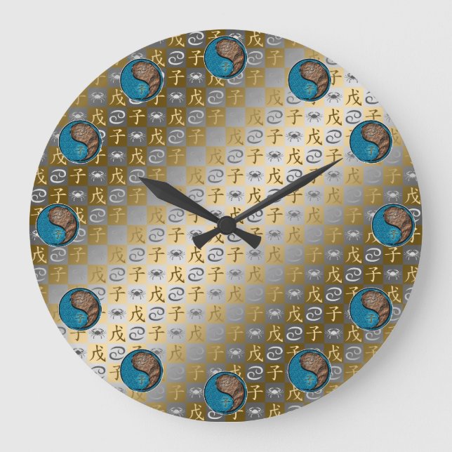 Krebs & Erde Ratte Große Wanduhr (Vorderseite)