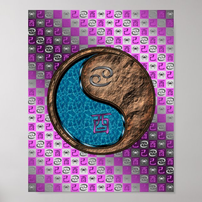 Krebs & Erde-Runder Poster (Vorne)