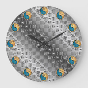 Krebs & Feuer Kaninchen Große Wanduhr