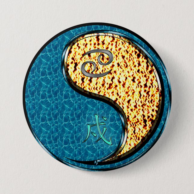 Krebs & Feuerhund Button (Vorderseite)