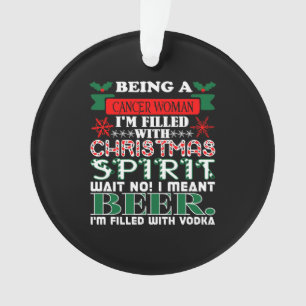 Krebs Frau gefüllt Weihnachtsgeist Bier Ornament
