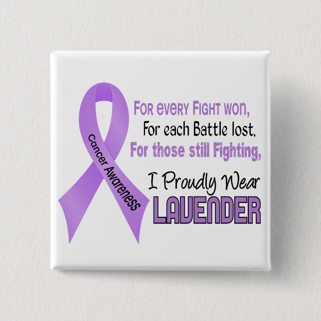 Krebs für jedes ..... trage ich stolz Lavendel 1 Button (Vorderseite)