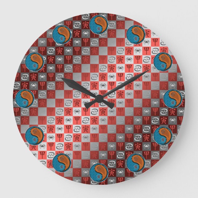 Krebs & Holz Tiger Große Wanduhr (Vorderseite)