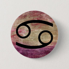 Krebs-Horoskop-Zeichen-Tierkreis-Symbol-Knopf Button