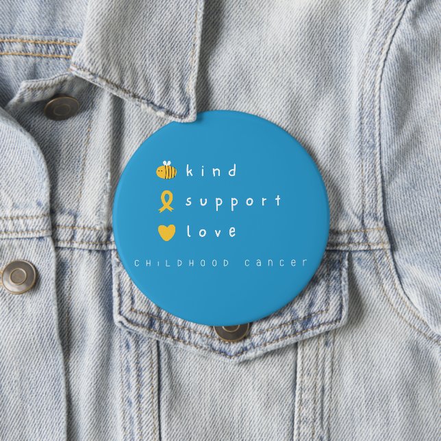 Krebs im Kindesalter.be kind.support.Liebe. Button (Beispiel)