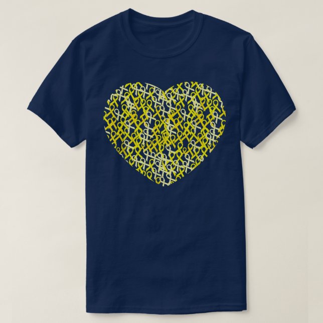 Krebs im Kindesalter Bewusstsein Gelbe Schleimhaut T-Shirt (Design vorne)