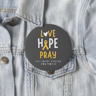 Krebs im Kindesalter.Liebe.hope.bete. Button