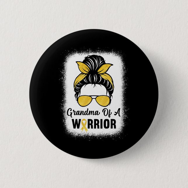 Krebs im Kindesalter - Oma eines Kriegers Button (Vorderseite)