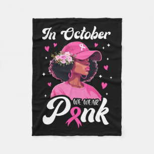 Krebs im Oktober Wir tragen pinkfarbene afroamerik Fleecedecke