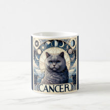 Krebs Intuitive Katze Zodiac Art Nouveau