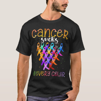 Krebs ist in jeder Farbe scheiße Bänder unterstütz T-Shirt