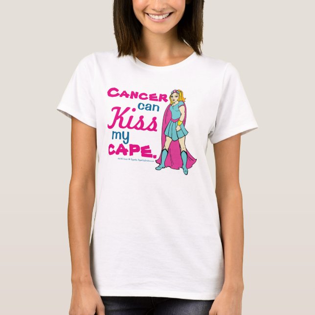Krebs kann mein Cape Comic Book T-Shirt küssen (Vorderseite)
