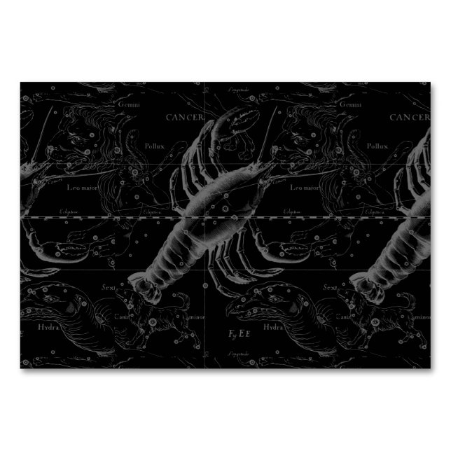 Krebs-Konstellation Hevelius Dekor 1690 Tischnummer (Vorderseite)