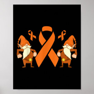 Krebs Krieger Gnom Orange Band Leukämie Bewusstsei Poster