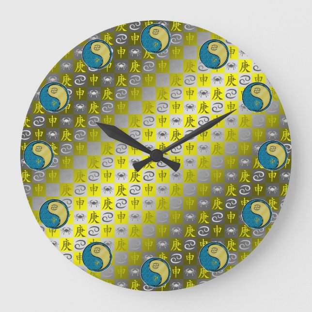 Krebs & Metallaffe Große Wanduhr (Vorderseite)