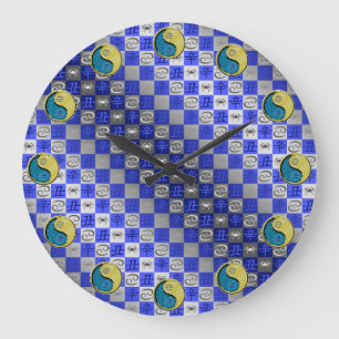 Krebs & Metallener Ochse Große Wanduhr