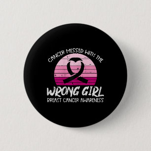 Krebs mit falscher Mädchenbewusstsein-Ribbon-Wom Button