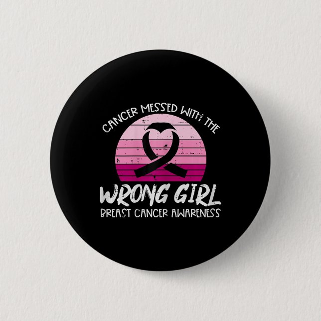 Krebs mit falscher Mädchenbewusstsein-Ribbon-Wom Button (Vorderseite)