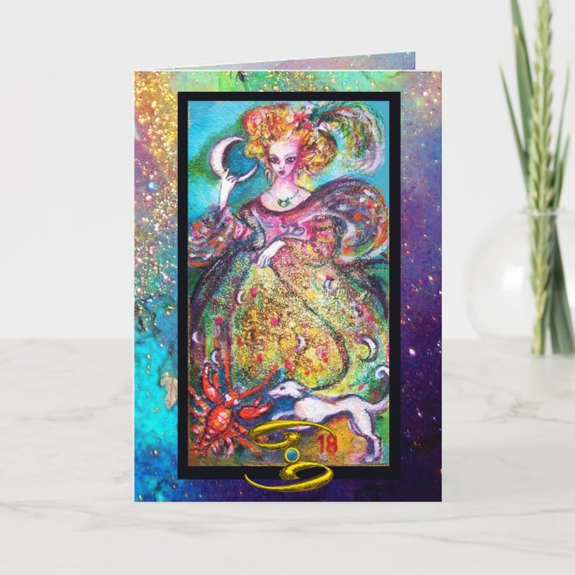 KREBS, MONDLADY, TAROT ASTROLOGIE ZODIAC GEBURTSTA KARTE (Vorderseite)
