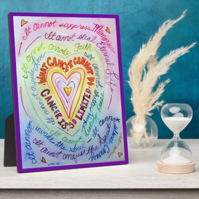 Krebs Rainbow Heart Art Painting Plaque Fotoplatte (Seite)