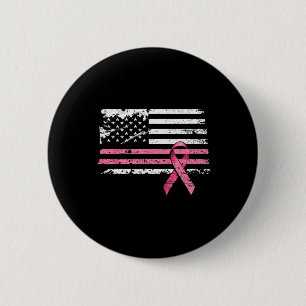 Krebs-Shirt Amerikanische Flagge Brustkrebs-Bewuss Button