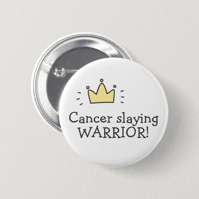 Krebs-Slay WARRIOR! Schaltfläche "Krebs bekämpfen" Button (Vorne & Hinten)