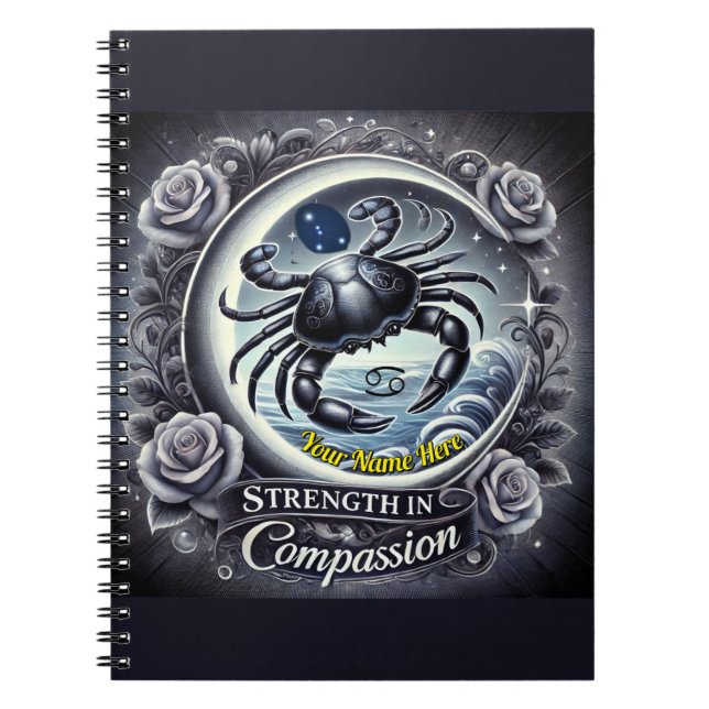 Krebs "Stärke in Mitgefühl" SpiralNotebook Notizblock (Vorderseite)