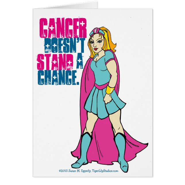 Krebs steht keine Chance-Comic-Buchkarte (Vorne)