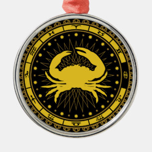 Krebs - Sternzeichen - Symbol - Horoskop Ornament Aus Metall