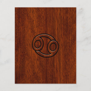 Krebs-Sternzeichen-Symbol im Stil von Mahagoni-Hol Flyer