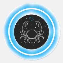 Krebs-Symbol – Minimales Astrologie-Emblem Runder Aufkleber