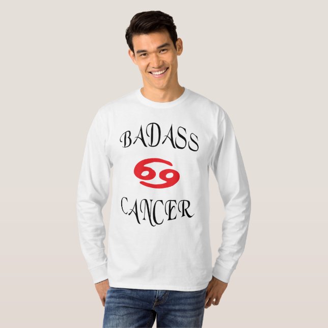 Krebs-Tierkreis cooles lustiges Badass T-Shirt (Vorne ganz)