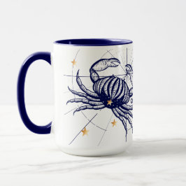 Krebs-Tierkreis-Marine-Blau u. Goldgeburts-Tasse Tasse