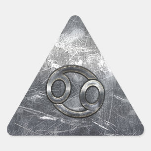 Krebs-Tierkreis-Symbol in beunruhigtem Dekor Dreieckiger Aufkleber