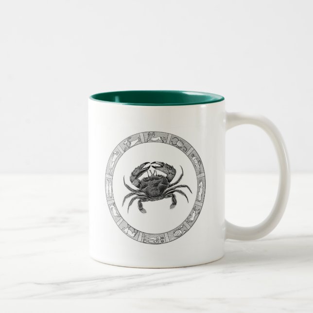 Krebs-Tierkreis-Tasse Zweifarbige Tasse (Rechts)