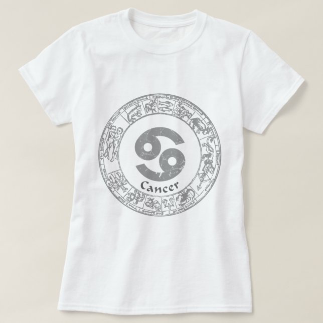 Krebs-Tierkreiszeichen Vintag T-Shirt (Design vorne)