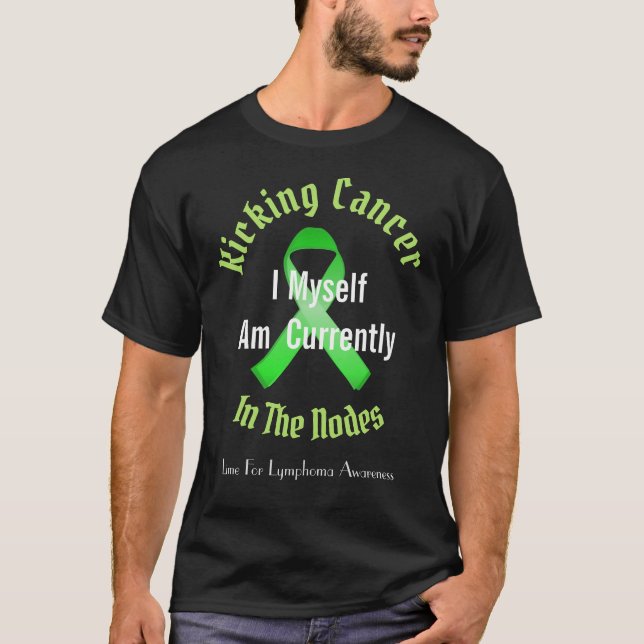 Krebs treten, Lymphom-Bewusstsein - kundengerecht T-Shirt (Vorderseite)