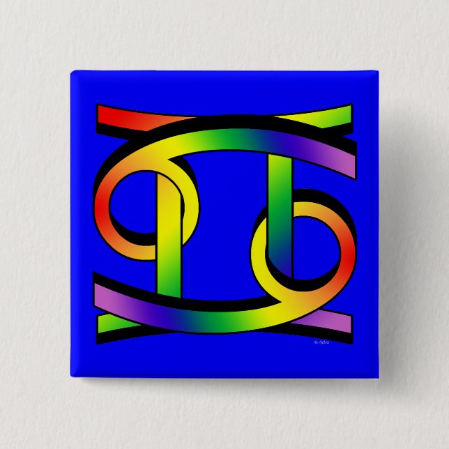Krebs u. Zwillinge GLBT Button (Vorderseite)
