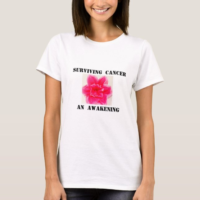 Krebs Überlebender T - Shirt mit Begeisterung (Vorderseite)