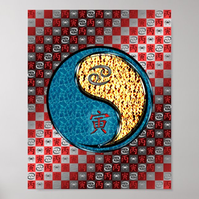Krebs und Feuer Poster (Vorne)