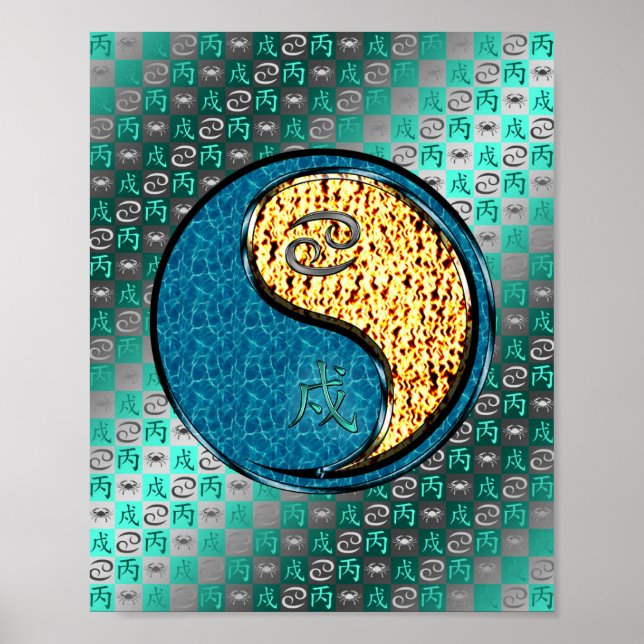 Krebs und Feuerhund Poster (Vorne)