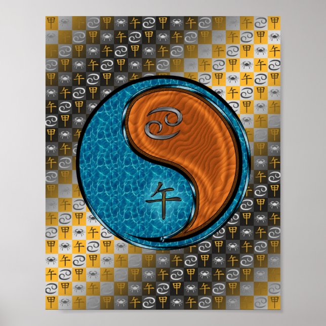 Krebs und Holzpferd Poster (Vorne)