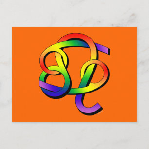 Krebs- und Leo-GLBT-Partner Postkarte