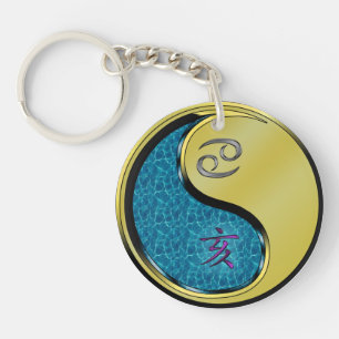 Krebs und Metallkarren Schlüsselanhänger
