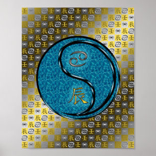 Krebs und Wasserdrache Poster